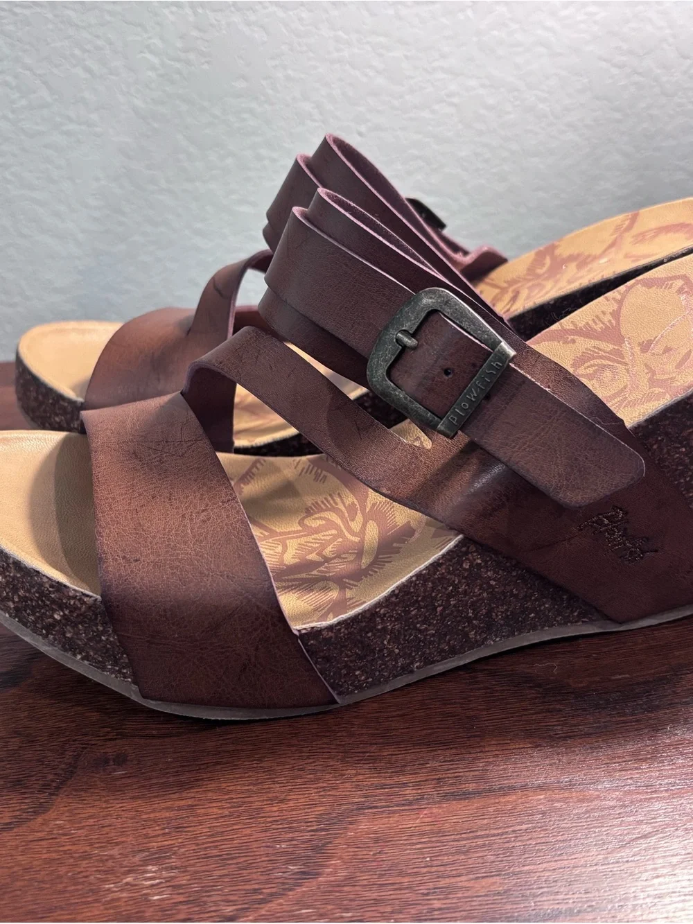 Blowfish Malibu Brown Wedge Sandals